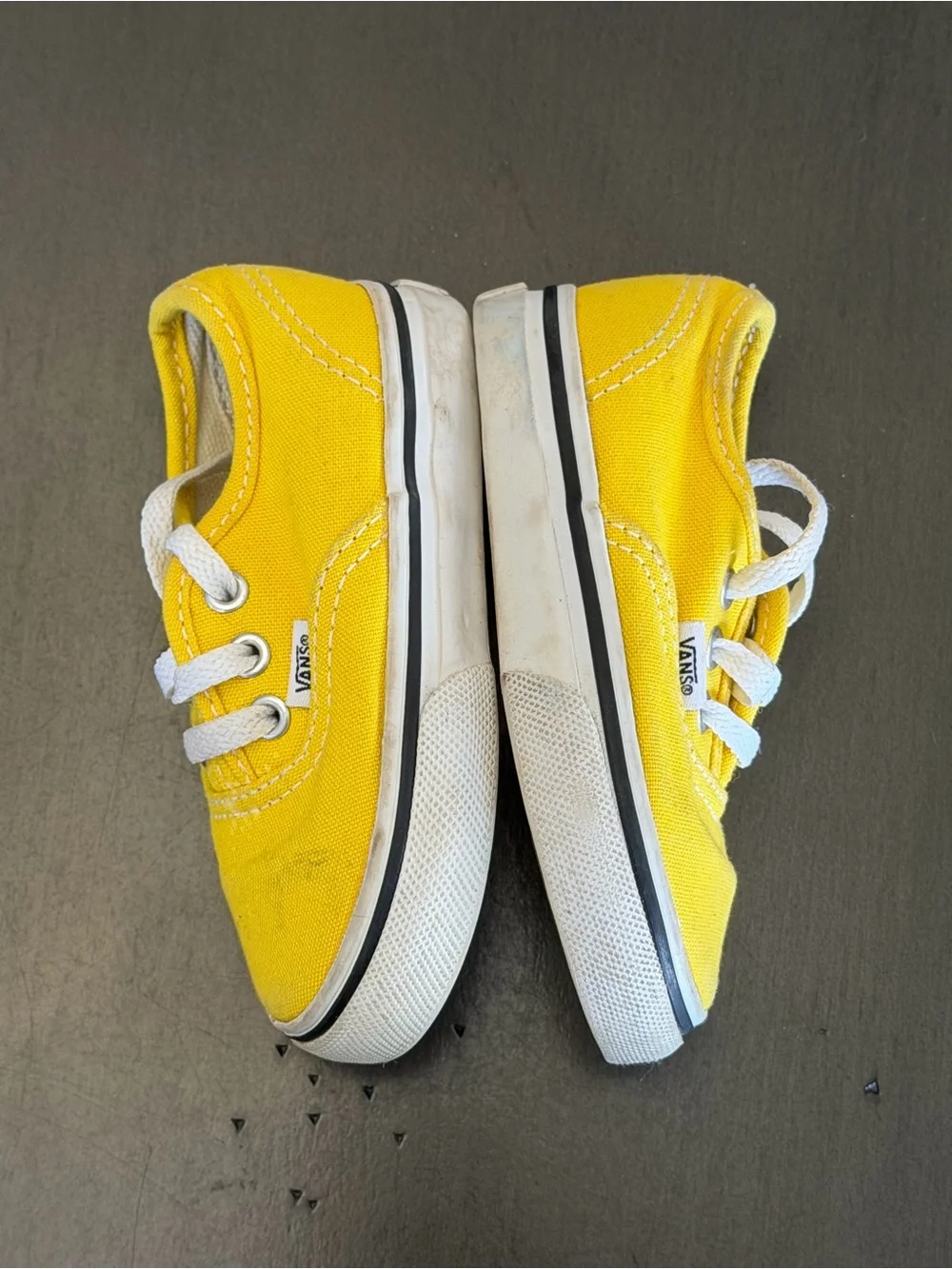 VANS Yellow Canvas Baby Sneakers Laces Low Top Unisex Baby & Toddler Casual SZ 5 - Picture 5 of 8